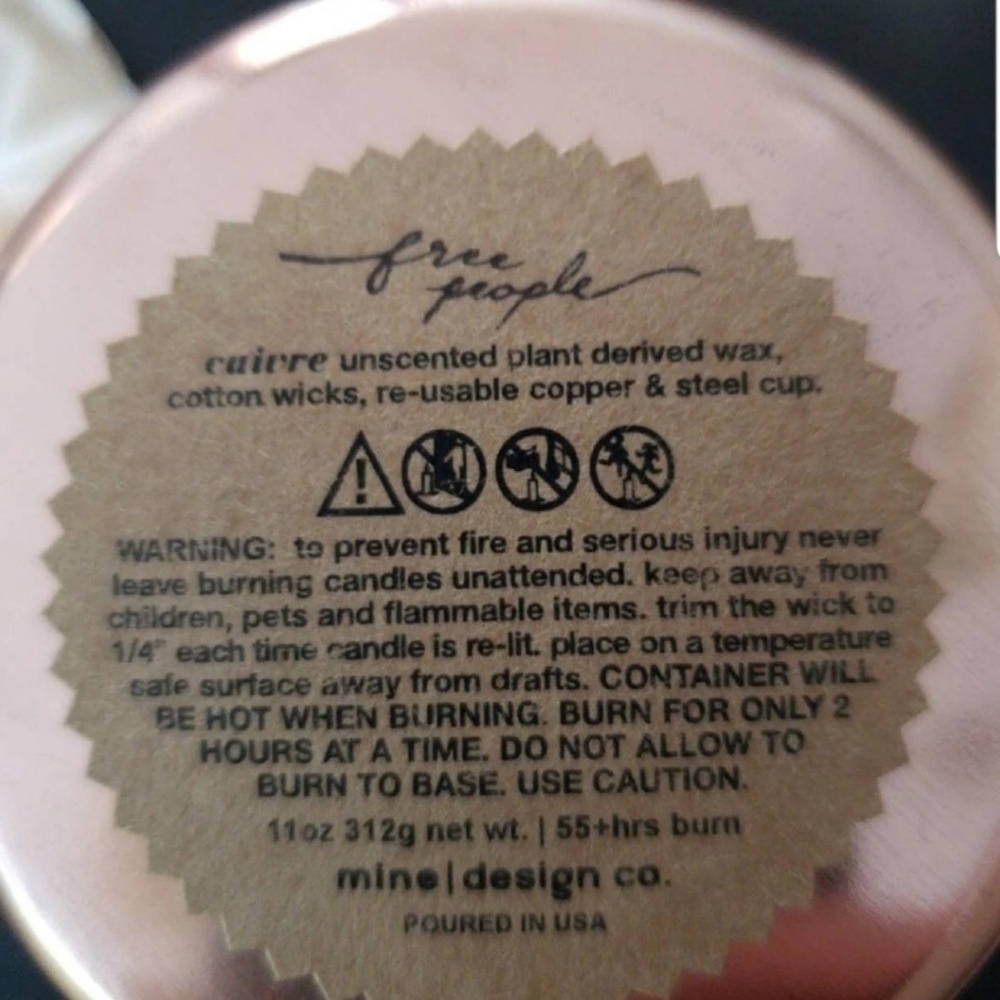 New Free people Copper Engraved Candle - Picture 8 of 8